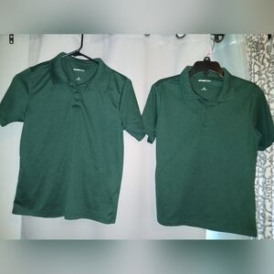 Green and white uniform polo's size medium
